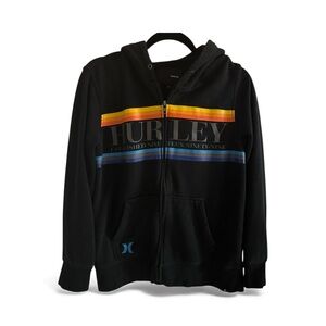 Hurley zippered sweatshirt hoodie with Retro Colorful Stripes